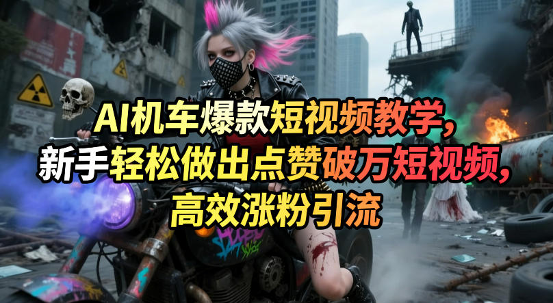 AI机车爆款短视频教学,新手轻松做出点赞破万短视频,高效涨粉引流网络赚钱,项目资源网,副业资源网,兼职项目,网赚课程-副业赚钱-互联网创业-独家轻创IP大圣网创