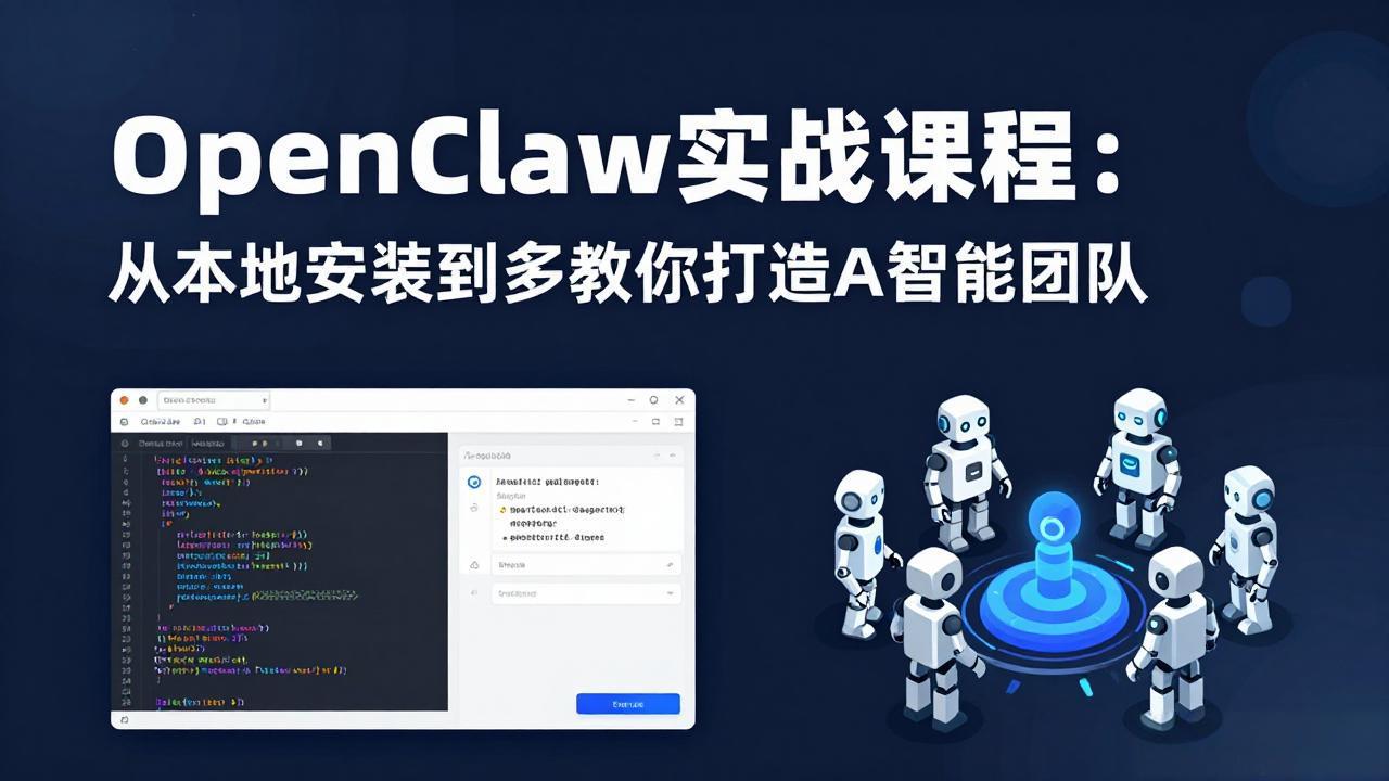 OpenClaw实战课程:从本地安装到多Agent协同,手把手教你打造AI智能团队网络赚钱,项目资源网,副业资源网,兼职项目,网赚课程-副业赚钱-互联网创业-独家轻创IP大圣网创