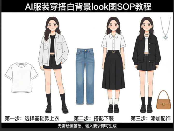 AI服装穿搭白背景look图SOP教程，不用会画画，提几句具体要求，AI就能还你一个奇迹网络赚钱,项目资源网,副业资源网,兼职项目,网赚课程-副业赚钱-互联网创业-独家轻创IP大圣网创
