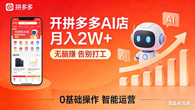 开一家拼多多AI店，月入2W+，无脑赚，告别打工，附SOP手册网络赚钱,项目资源网,副业资源网,兼职项目,网赚课程-副业赚钱-互联网创业-独家轻创IP大圣网创