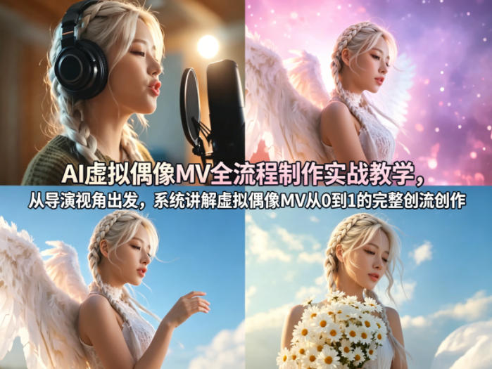 AI虚拟偶像MV全流程制作实战教学，从导演视角出发，系统讲解虚拟偶像MV从0到1的完整创作流程网络赚钱,项目资源网,副业资源网,兼职项目,网赚课程-副业赚钱-互联网创业-独家轻创IP大圣网创