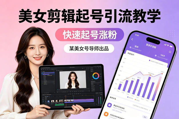 某美女号导师出品：美女剪辑起号引流教学，快速起号涨粉网络赚钱,项目资源网,副业资源网,兼职项目,网赚课程-副业赚钱-互联网创业-独家轻创IP大圣网创
