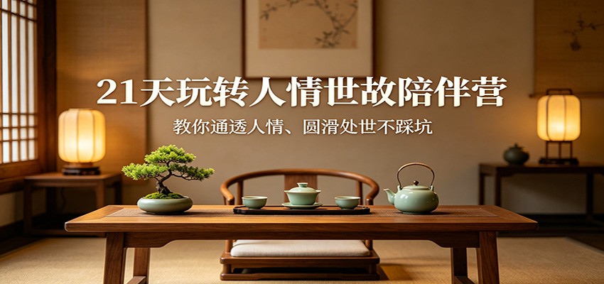 21天玩转人情世故陪伴营:教你通透人情、圆滑处世不踩坑网络赚钱,项目资源网,副业资源网,兼职项目,网赚课程-副业赚钱-互联网创业-独家轻创IP大圣网创
