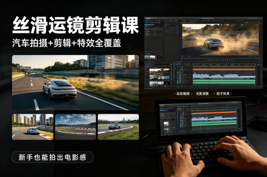 大叔丝滑运镜剪辑课,汽车拍摄+剪辑+特效全覆盖,新手也能拍出电影感网络赚钱,项目资源网,副业资源网,兼职项目,网赚课程-副业赚钱-互联网创业-独家轻创IP大圣网创