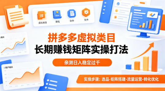 做拼多多虚拟类目想长期賺钱?这套矩阵实操打法,亲测日入稳定过千【揭秘】网络赚钱,项目资源网,副业资源网,兼职项目,网赚课程-副业赚钱-互联网创业-独家轻创IP大圣网创