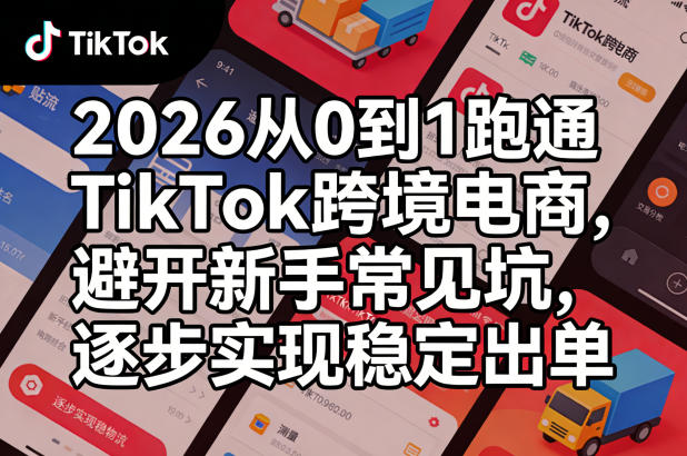 2026从0到1跑通TikTok跨境电商，避开新手常见坑，逐步实现稳定出单(更新0414)网络赚钱,项目资源网,副业资源网,兼职项目,网赚课程-副业赚钱-互联网创业-独家轻创IP大圣网创