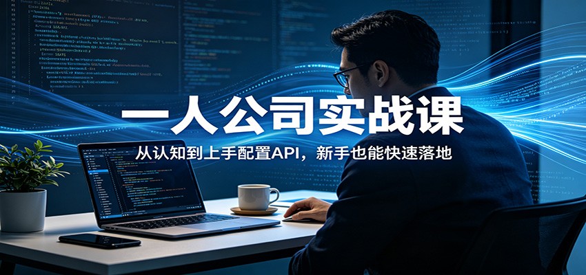 一人公司实战课:从认知到上手配置API,新手也能快速落地网络赚钱,项目资源网,副业资源网,兼职项目,网赚课程-副业赚钱-互联网创业-独家轻创IP大圣网创