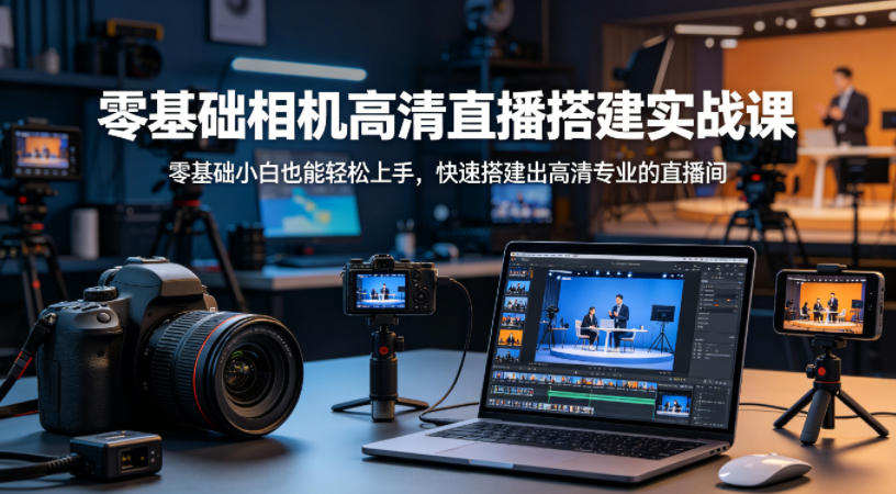 零基础相机高清直播间搭建实战课,小白也能轻松上手,快速搭建出高清专业的直播间网络赚钱,项目资源网,副业资源网,兼职项目,网赚课程-副业赚钱-互联网创业-独家轻创IP大圣网创