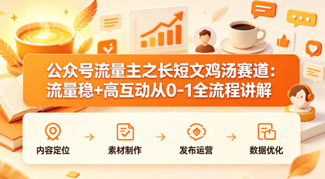 公众号流量主之长短文鸡汤赛道，流量稳+高互动，从0-1全流程讲解网络赚钱,项目资源网,副业资源网,兼职项目,网赚课程-副业赚钱-互联网创业-独家轻创IP大圣网创