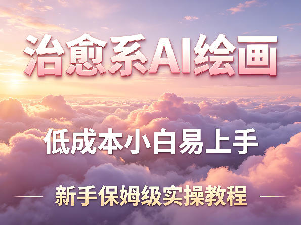 治愈系AI绘画提示词项目，低成本小白易上手，每天10分钟，新手保姆级实操教程网络赚钱,项目资源网,副业资源网,兼职项目,网赚课程-副业赚钱-互联网创业-独家轻创IP大圣网创