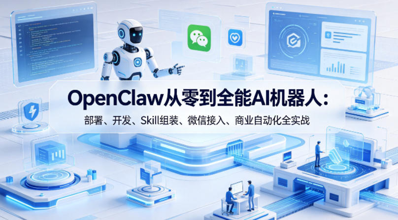 OpenClaw从零到全能AI机器人：部署、开发、Skill组装、微信接入、商业自动化全实战网络赚钱,项目资源网,副业资源网,兼职项目,网赚课程-副业赚钱-互联网创业-独家轻创IP大圣网创