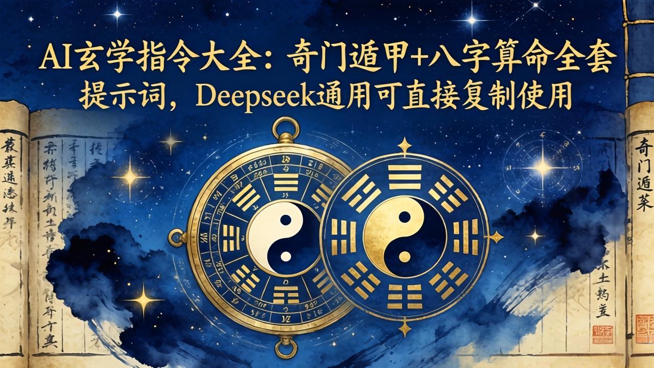 AI玄学指令大全：奇门遁甲+八字算命全套提示词，Deepseek通用可直接复制使用网络赚钱,项目资源网,副业资源网,兼职项目,网赚课程-副业赚钱-互联网创业-独家轻创IP大圣网创