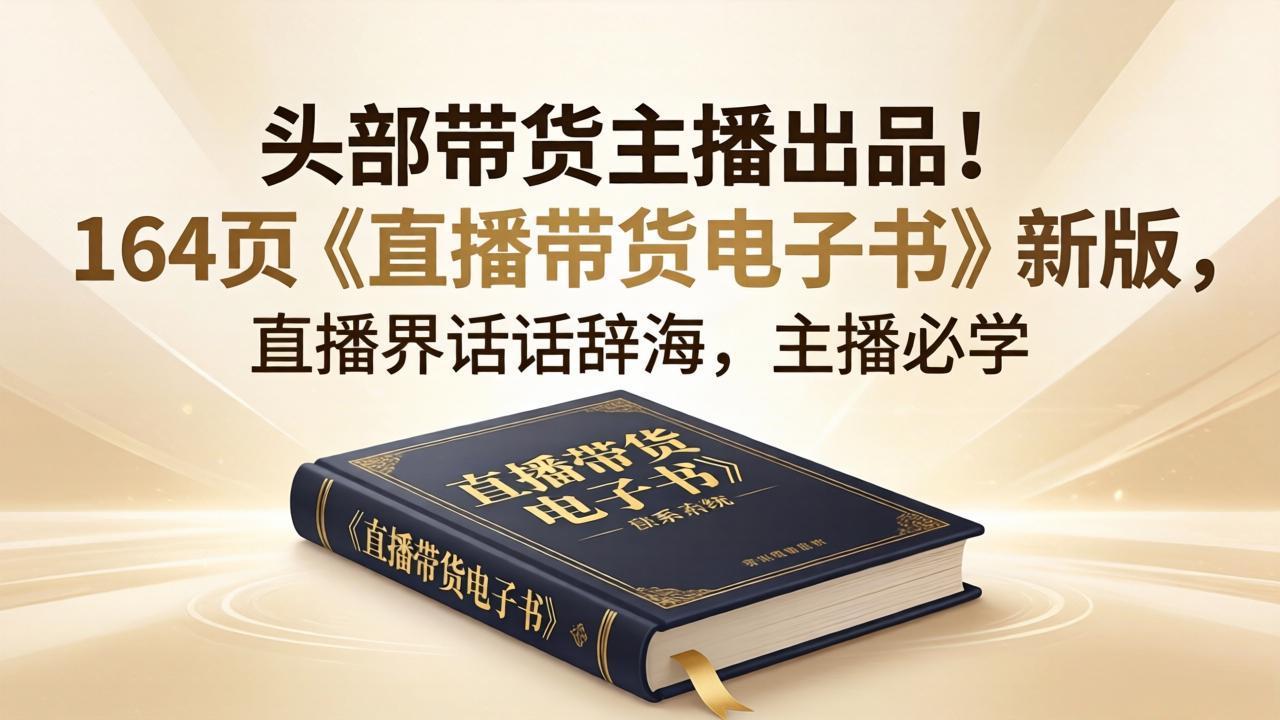 头部带货主播出品！164页《直播带货电子书》新版，直播界话术辞海，主播必学网络赚钱,项目资源网,副业资源网,兼职项目,网赚课程-副业赚钱-互联网创业-独家轻创IP大圣网创