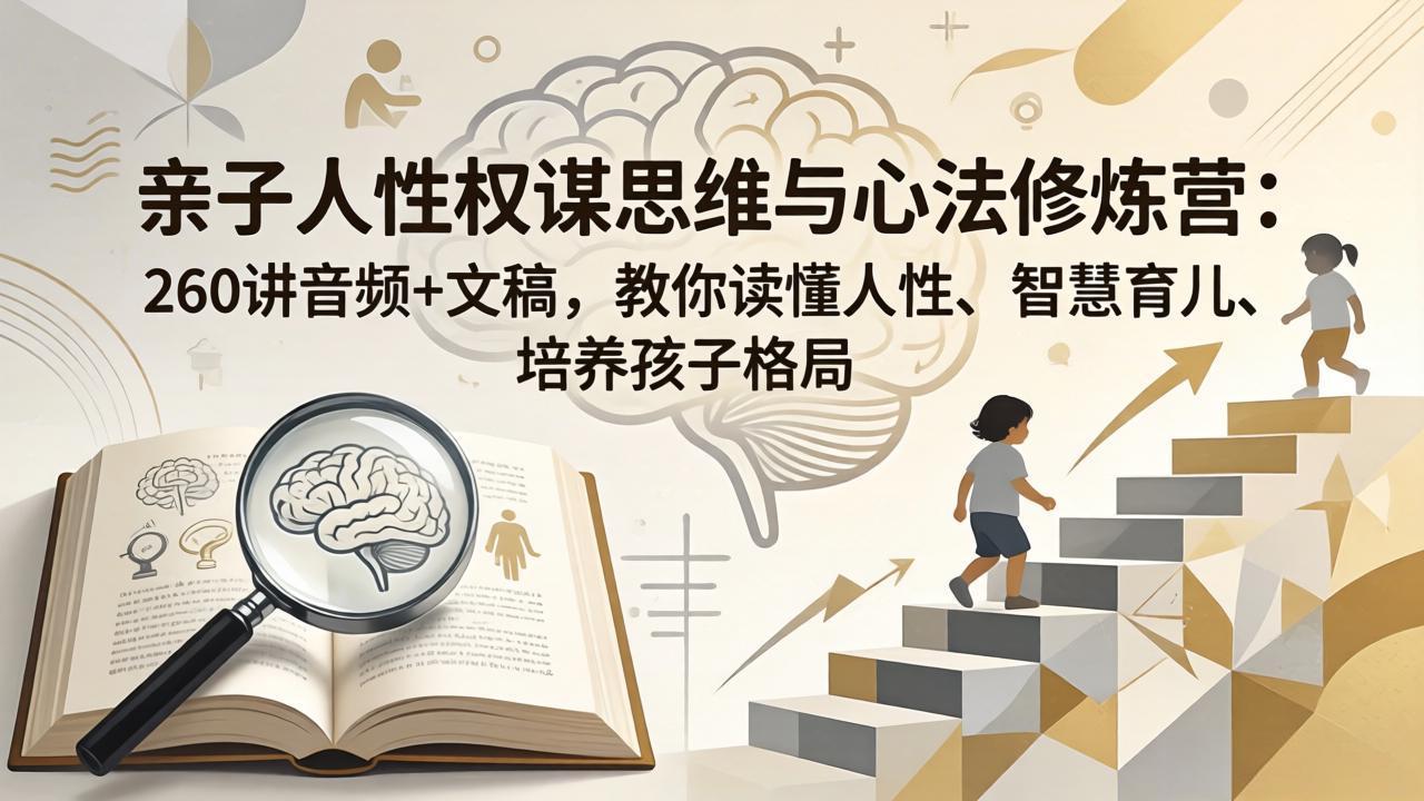 亲子人性权谋思维与心法修炼营：260讲音频+文稿，教你读懂人性、智慧育儿、培养孩子格局网络赚钱,项目资源网,副业资源网,兼职项目,网赚课程-副业赚钱-互联网创业-独家轻创IP大圣网创