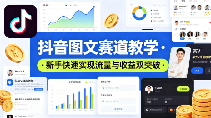 抖音图文赛道教学，某大V精选教学，新手也能快速实现流量与收益双突破网络赚钱,项目资源网,副业资源网,兼职项目,网赚课程-副业赚钱-互联网创业-独家轻创IP大圣网创