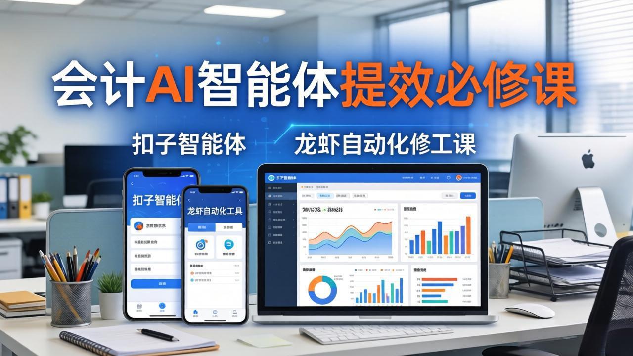 财务会计AI智能体提效必修课：扣子智能体+龙虾自动化+报表分析，一站式提升财务工作效率网络赚钱,项目资源网,副业资源网,兼职项目,网赚课程-副业赚钱-互联网创业-独家轻创IP大圣网创