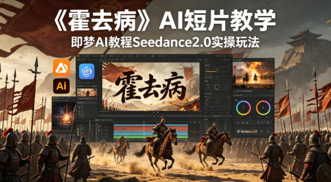《霍去病》AI短片教学，即梦AI教程Seedance2.0实操玩法网络赚钱,项目资源网,副业资源网,兼职项目,网赚课程-副业赚钱-互联网创业-独家轻创IP大圣网创