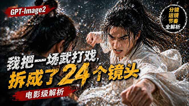 用GPT-Image2，把一段武打对决拆成24个连续镜头，从人物建立、动作衔接、运镜节奏，到情绪爆发网络赚钱,项目资源网,副业资源网,兼职项目,网赚课程-副业赚钱-互联网创业-独家轻创IP大圣网创