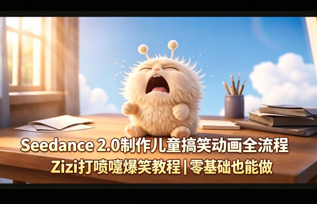Seedance 2.0制作儿童搞笑动画全流程Zizi打喷嚏爆笑教程｜零基础也能做网络赚钱,项目资源网,副业资源网,兼职项目,网赚课程-副业赚钱-互联网创业-独家轻创IP大圣网创