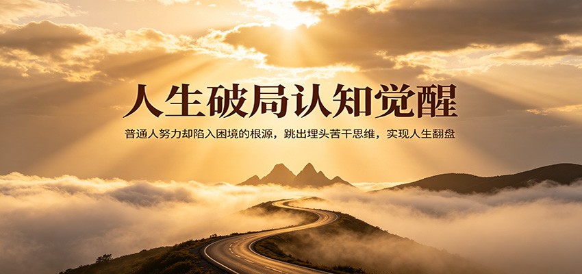 人生破局认知觉醒，普通人努力却陷入困境的根源，跳出埋头苦干思维，实现人生翻盘网络赚钱,项目资源网,副业资源网,兼职项目,网赚课程-副业赚钱-互联网创业-独家轻创IP大圣网创