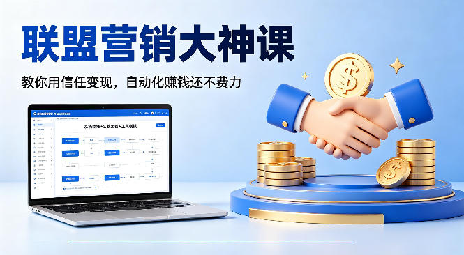 联盟营销大神课，教你用信任变现，自动化賺钱还不费力【原创双语字幕】网络赚钱,项目资源网,副业资源网,兼职项目,网赚课程-副业赚钱-互联网创业-独家轻创IP大圣网创