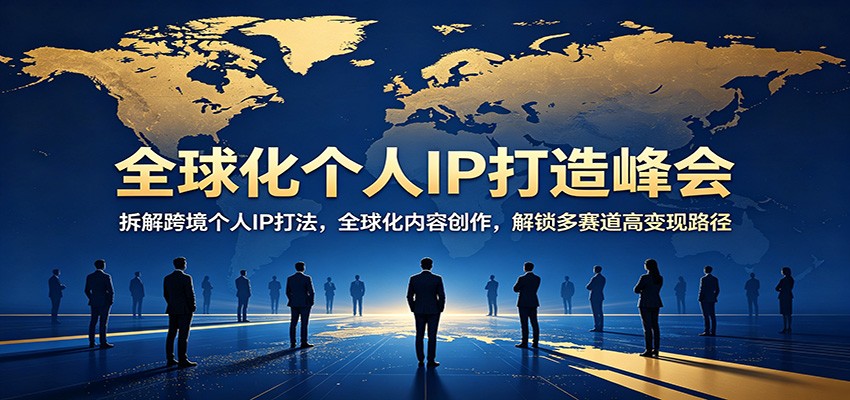 全球化个人IP打造峰会：拆解跨境个人IP打法，全球化内容创作，解锁多赛道高变现路径网络赚钱,项目资源网,副业资源网,兼职项目,网赚课程-副业赚钱-互联网创业-独家轻创IP大圣网创