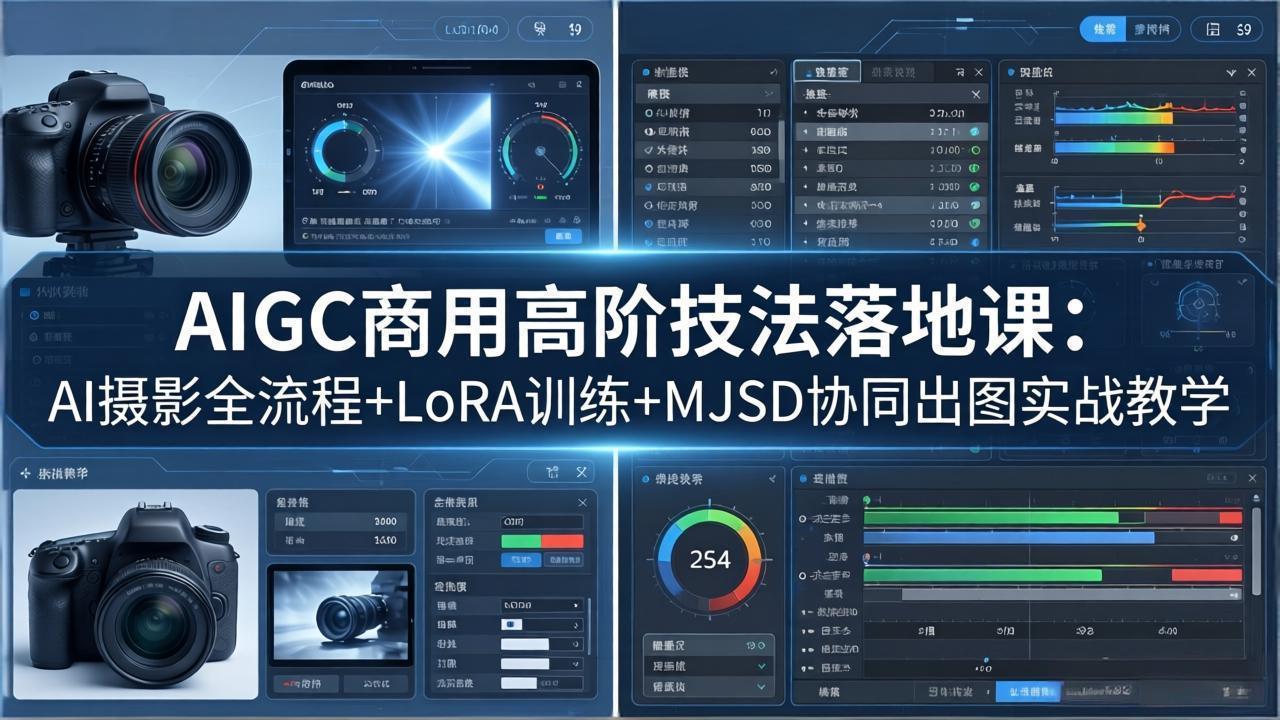 AIGC商用高阶技法落地课：AI摄影全流程+LoRA训练+MJSD协同出图实战教学网络赚钱,项目资源网,副业资源网,兼职项目,网赚课程-副业赚钱-互联网创业-独家轻创IP大圣网创