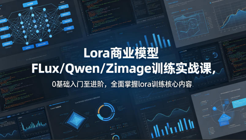 系统性学习Lora商业模型FLux／Qwen／Zimage训练实战课，0基础入门至进阶，全面掌握lora训练核心内容网络赚钱,项目资源网,副业资源网,兼职项目,网赚课程-副业赚钱-互联网创业-独家轻创IP大圣网创