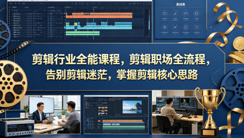 剪辑行业全能课程，剪辑职场全流程，告别剪辑迷茫，掌握剪辑核心思路网络赚钱,项目资源网,副业资源网,兼职项目,网赚课程-副业赚钱-互联网创业-独家轻创IP大圣网创