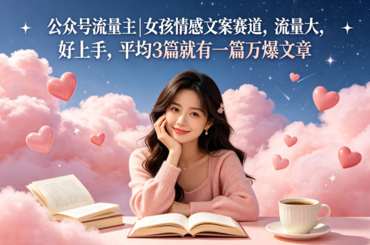 公众号流量主女孩情感文案赛道，流量大，好上手，平均3篇就有一篇万爆文章网络赚钱,项目资源网,副业资源网,兼职项目,网赚课程-副业赚钱-互联网创业-独家轻创IP大圣网创
