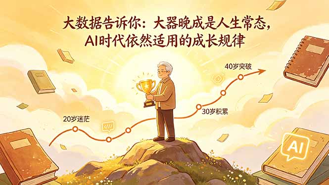 付费文章：大数据告诉你：大器晚成是人生常态，AI 时代依然适用的成长规律网络赚钱,项目资源网,副业资源网,兼职项目,网赚课程-副业赚钱-互联网创业-独家轻创IP大圣网创
