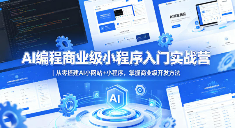 AI编程商业级小程序入门实战营｜从零搭建AI小网站+小程序，掌握商业级开发方法网络赚钱,项目资源网,副业资源网,兼职项目,网赚课程-副业赚钱-互联网创业-独家轻创IP大圣网创