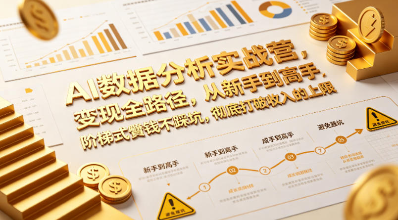 AI数据分析实战营，变现全路径，从新手到高手，阶梯式賺钱不踩坑，彻底打破收入的上限网络赚钱,项目资源网,副业资源网,兼职项目,网赚课程-副业赚钱-互联网创业-独家轻创IP大圣网创