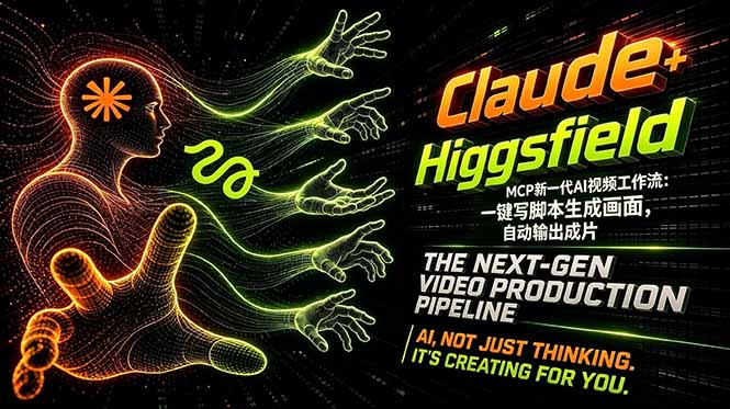 Claude+Higgsfield MCP新一代AI视频工作流：一键写脚本生成画面，自动输出成片网络赚钱,项目资源网,副业资源网,兼职项目,网赚课程-副业赚钱-互联网创业-独家轻创IP大圣网创
