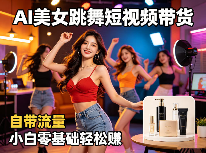AI美女跳舞短视频带货：自带流量，小白零基础轻松賺，详细拆解网络赚钱,项目资源网,副业资源网,兼职项目,网赚课程-副业赚钱-互联网创业-独家轻创IP大圣网创