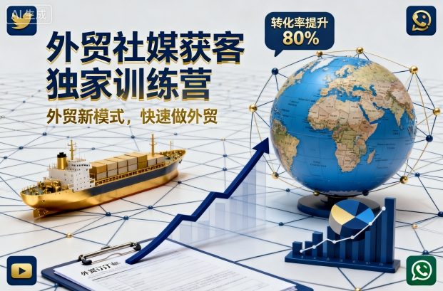 外贸社媒获客独家训练营，外贸新模式，快速做外贸(更新26年4月)网络赚钱,项目资源网,副业资源网,兼职项目,网赚课程-副业赚钱-互联网创业-独家轻创IP大圣网创
