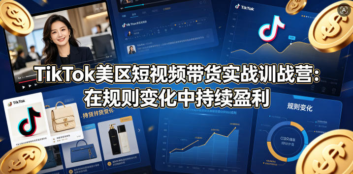 TikTok美区短视频带货实战训战营：在规则变化中持续盈利网络赚钱,项目资源网,副业资源网,兼职项目,网赚课程-副业赚钱-互联网创业-独家轻创IP大圣网创
