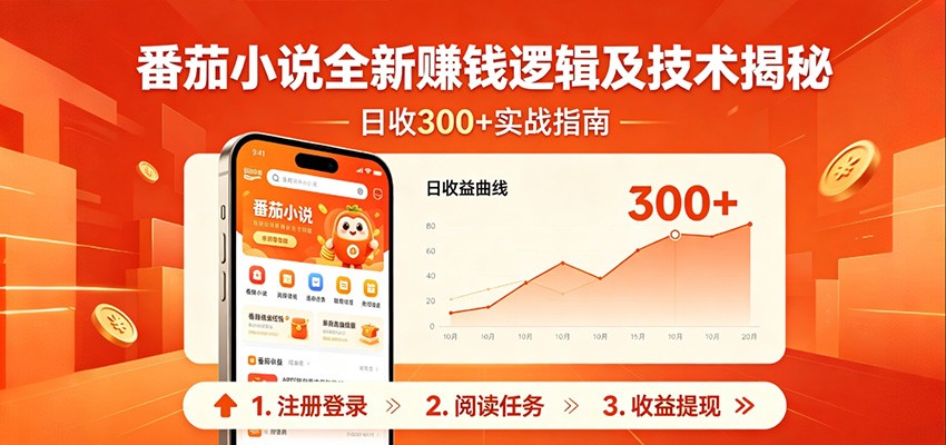 番茄小说全新赚钱逻辑及技术日收300+，小白新书皆可做！无脑赚就行了！网络赚钱,项目资源网,副业资源网,兼职项目,网赚课程-副业赚钱-互联网创业-独家轻创IP大圣网创