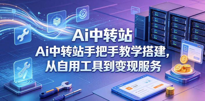 Ai中转站手把手教学搭建，从自用工具到变现服务网络赚钱,项目资源网,副业资源网,兼职项目,网赚课程-副业赚钱-互联网创业-独家轻创IP大圣网创