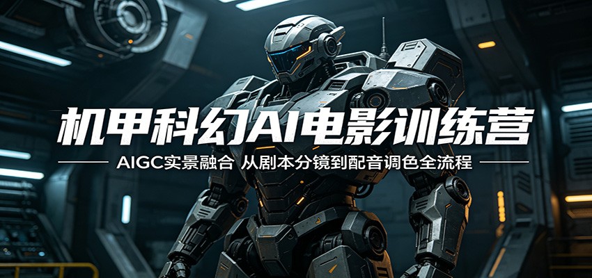 机甲科幻AI电影训练营：AIGC实景融合，从剧本分镜到配音调色全流程网络赚钱,项目资源网,副业资源网,兼职项目,网赚课程-副业赚钱-互联网创业-独家轻创IP大圣网创