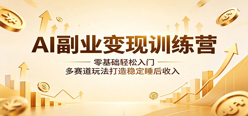 AI副业变现训练营：零基础轻松入门，多赛道玩法打造稳定睡后收入网络赚钱,项目资源网,副业资源网,兼职项目,网赚课程-副业赚钱-互联网创业-独家轻创IP大圣网创