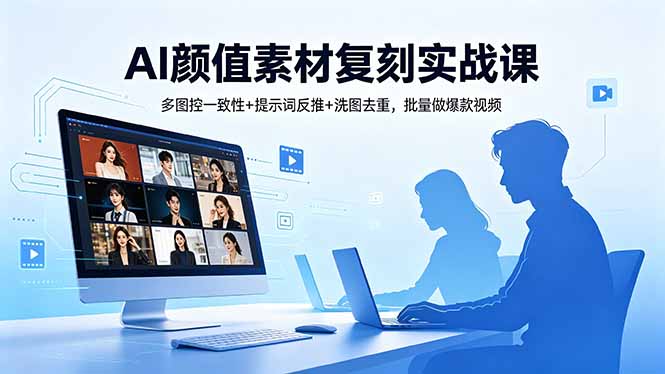 AI颜值素材复刻实战课,多图控一致性+提示词反推+洗图去重,批量做爆款视频网络赚钱,项目资源网,副业资源网,兼职项目,网赚课程-副业赚钱-互联网创业-独家轻创IP大圣网创