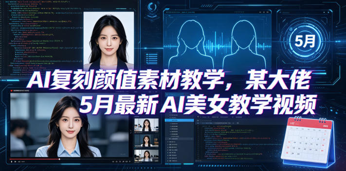 AI复刻颜值素材教学，某大佬5月最新AI美女教学视频，内含4月好物复刻教学网络赚钱,项目资源网,副业资源网,兼职项目,网赚课程-副业赚钱-互联网创业-独家轻创IP大圣网创