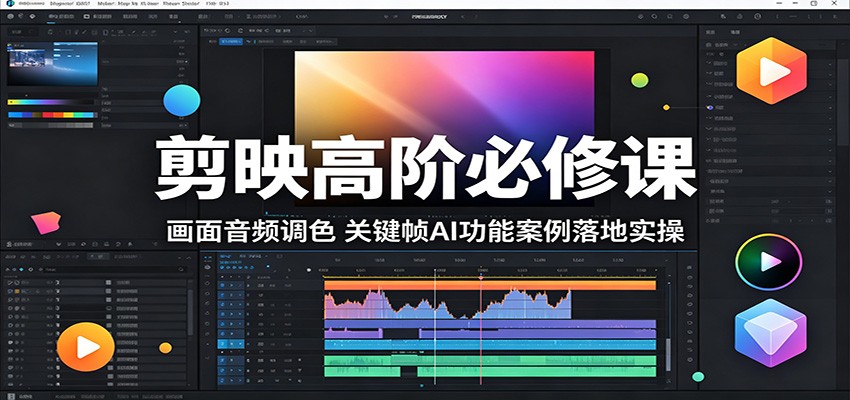 剪映高阶必修课：画面音频调色，关键帧AI功能案例落地实操网络赚钱,项目资源网,副业资源网,兼职项目,网赚课程-副业赚钱-互联网创业-独家轻创IP大圣网创
