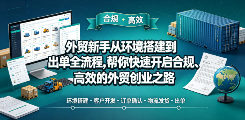 外贸新手从环境搭建到出单全流程，帮你快速开启合规、高效的外贸创业之路网络赚钱,项目资源网,副业资源网,兼职项目,网赚课程-副业赚钱-互联网创业-独家轻创IP大圣网创