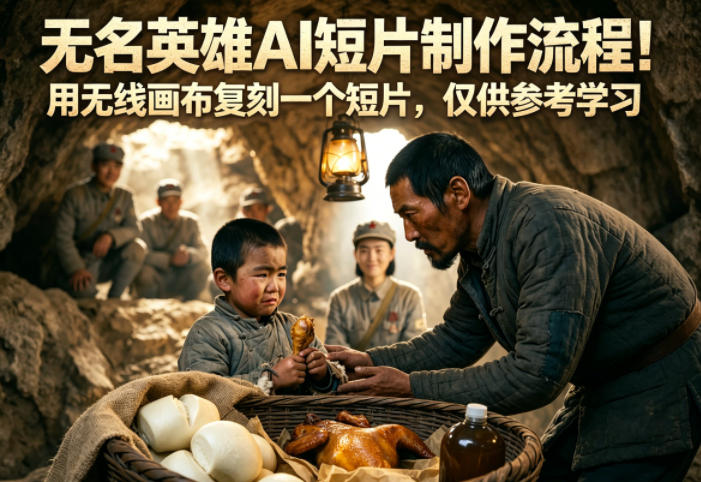 无名英雄AI短片制作流程！用无线画布复刻一个短片，仅供参考学习网络赚钱,项目资源网,副业资源网,兼职项目,网赚课程-副业赚钱-互联网创业-独家轻创IP大圣网创