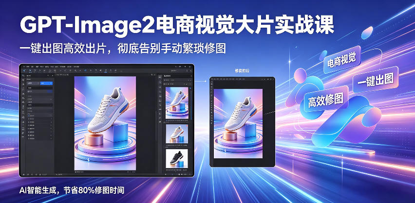 GPT-Image2电商视觉大片实战课，一键出图高效出片，彻底告别手动繁琐修图网络赚钱,项目资源网,副业资源网,兼职项目,网赚课程-副业赚钱-互联网创业-独家轻创IP大圣网创