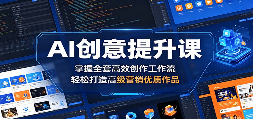 AI创意提升课：掌握全套高效创作工作流，轻松打造高级营销优质作品网络赚钱,项目资源网,副业资源网,兼职项目,网赚课程-副业赚钱-互联网创业-独家轻创IP大圣网创
