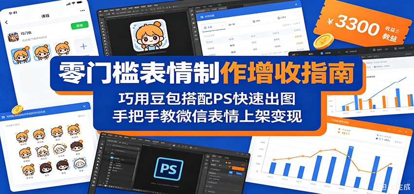 零门槛表情制作增收指南：巧用豆包搭配 PS 快速出图，手把手教微信表情上架变现网络赚钱,项目资源网,副业资源网,兼职项目,网赚课程-副业赚钱-互联网创业-独家轻创IP大圣网创