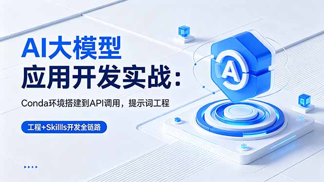 AI 大模型应用开发实战：Conda环境搭建到API调用，提示词工程+Skills开发全链路网络赚钱,项目资源网,副业资源网,兼职项目,网赚课程-副业赚钱-互联网创业-独家轻创IP大圣网创